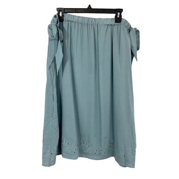 L*Space Floral Eyelet Strapless Dress Flowy Oversized Beach Cut Out Size Large - Picture 1 of 7